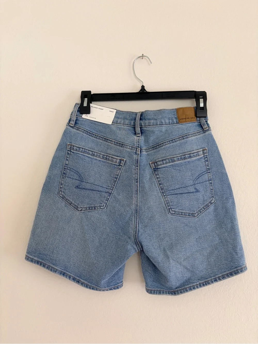 American Eagle Outfitters Strigid Light Wash Long Denim Shorts